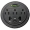 Electriduct Outlet Tap, USB, Cat6, 5-15R, 5-15P, 3 to 25 ft., Black PDC-SW-GMPT-1-CAT6 - alternate 1